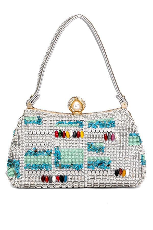 25YG456 Kadın El Çantası Gümüş