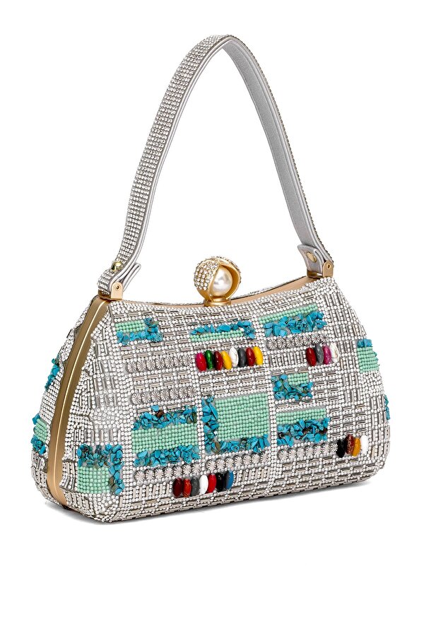 25YG456 Kadın El Çantası Gümüş