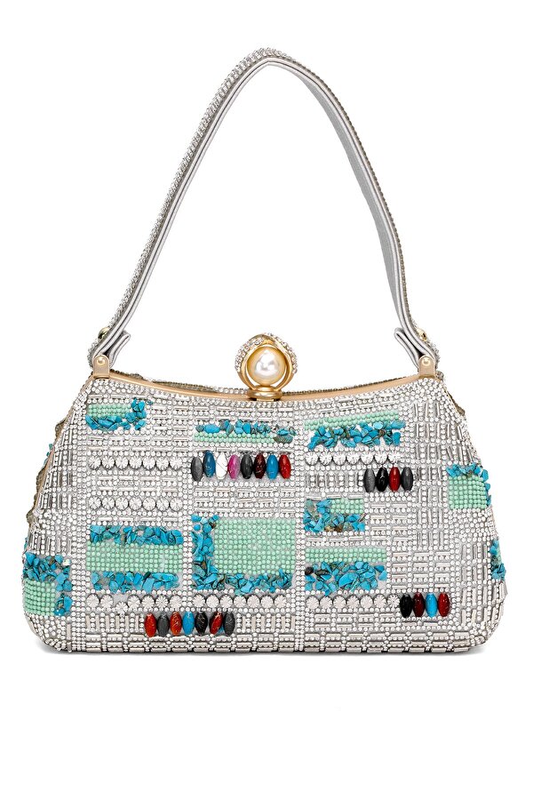 25YG456 Kadın El Çantası Gümüş
