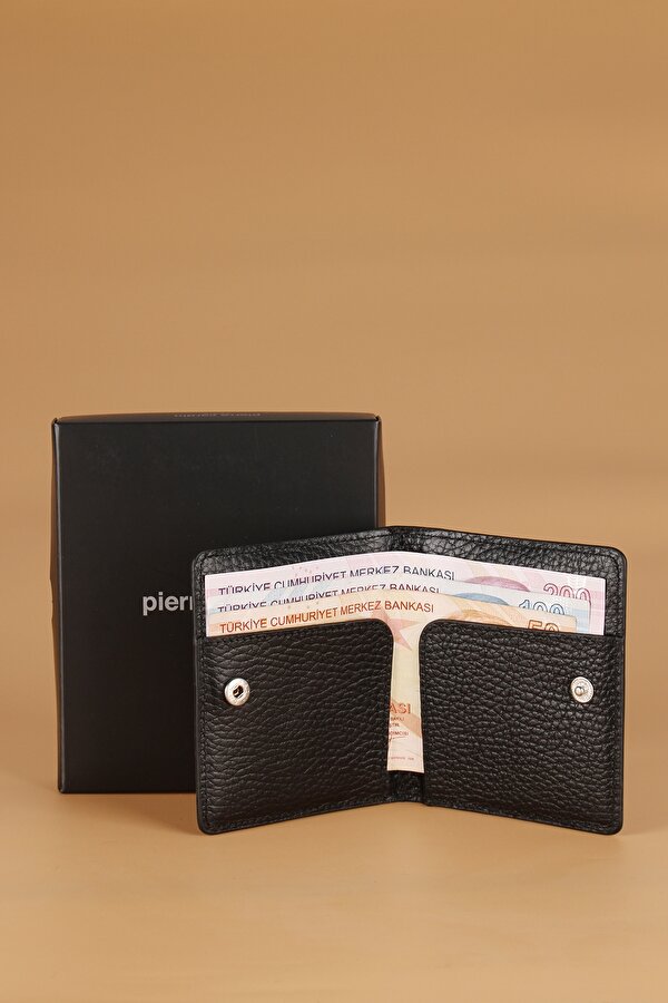 206 Hakiki Deri Erkek Cüzdan Kartlık FLOTUR-SİYAH