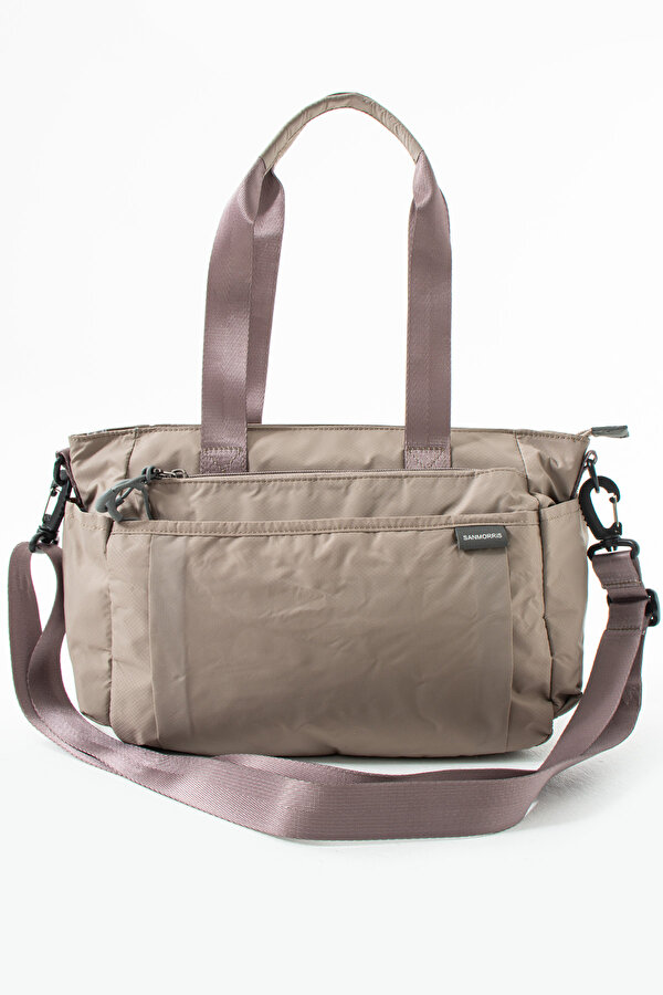 Sn-6007 Kadın Suya Dayanıklı Paraşüt Kumaş  El Omuz Çantası Kol Çantası Çapraz Çantası KUM