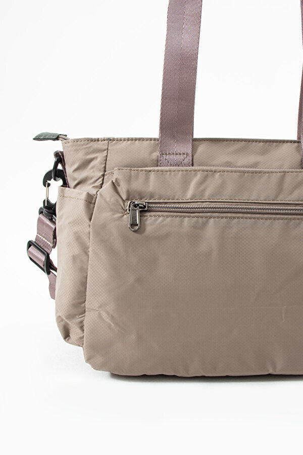 Sn-6007 Kadın Suya Dayanıklı Paraşüt Kumaş  El Omuz Çantası Kol Çantası Çapraz Çantası KUM