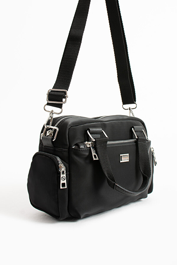 SN 1422 Kadın Omuz Çantası El Çantası Çapraz Çanta SATEN SİYAH