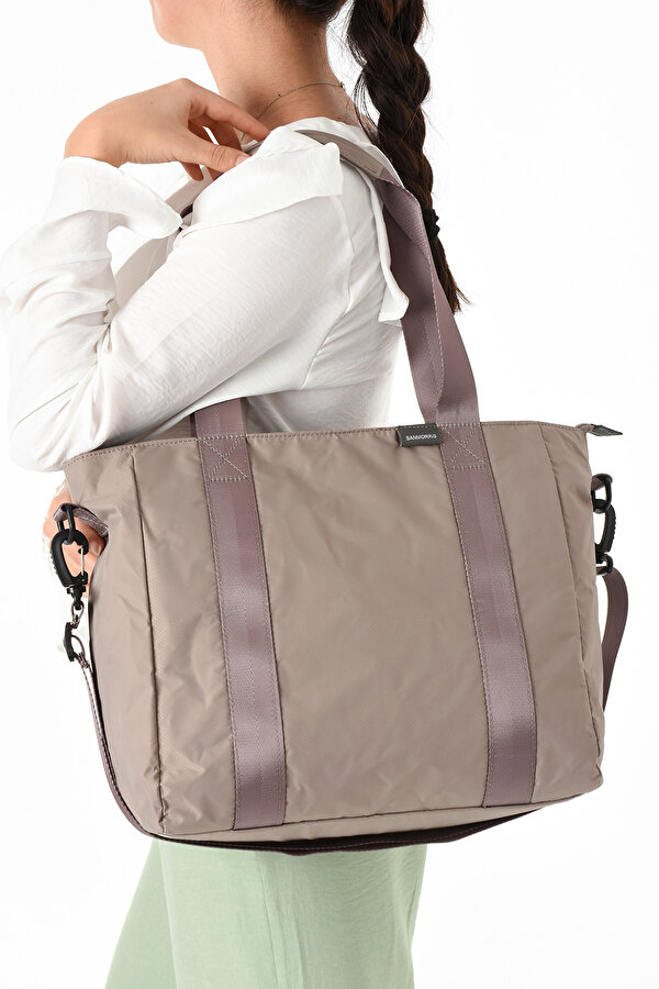 Sn-6008 Kadın Suya Dayanıklı Paraşüt Kumaş  El Omuz Çantası Kol Çantası Çapraz Çantası KUM