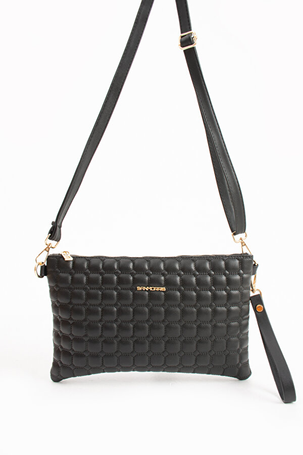 SN 1424 KADIN OMUZ ÇANTASI  EL ÇANTASI CLUTCH ÇANTA PORTFÖY ÇANTA SİYAH