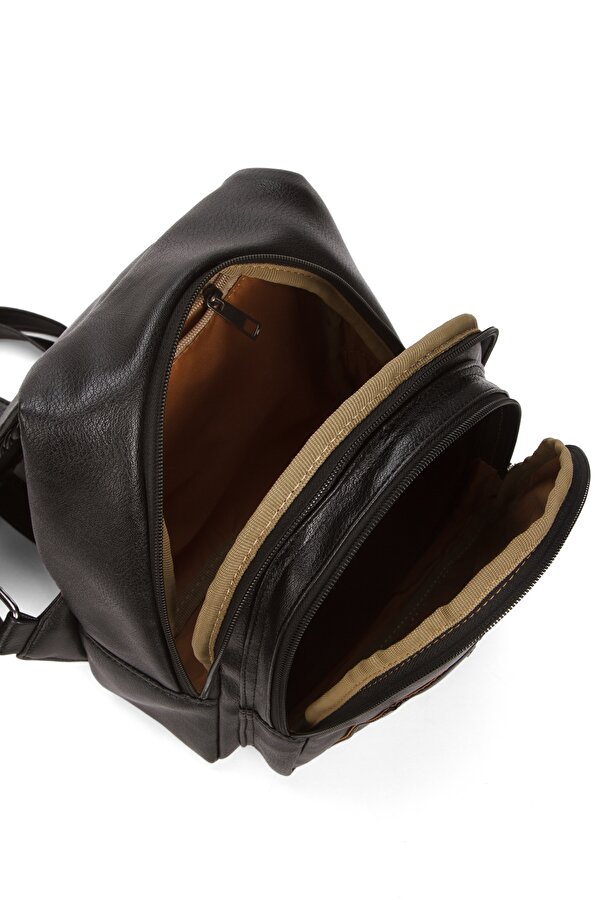 GK66 KADIN SIRT ÇANTASI GÜNLÜK KULLANIMA UYGUN ÖRGÜ MOTİFLİ KAPAKLI ÇANTA SİYAH