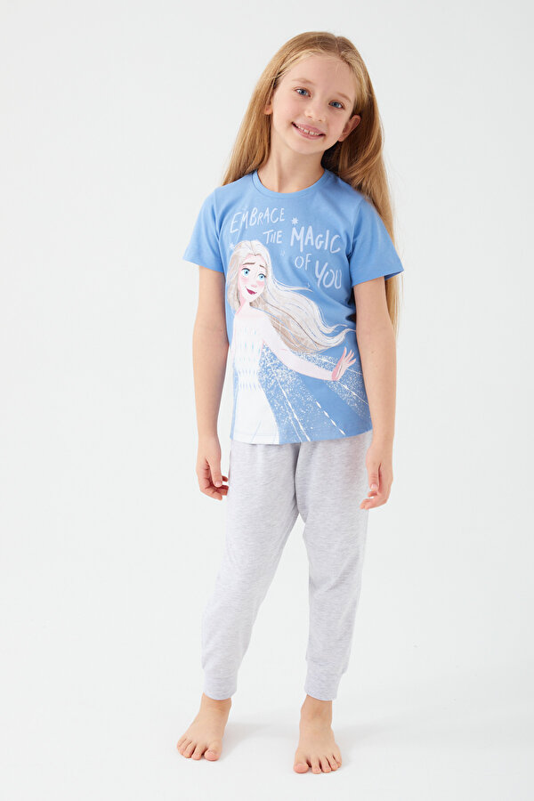 D4772-3 Kız Çocuk Pijama Indigo