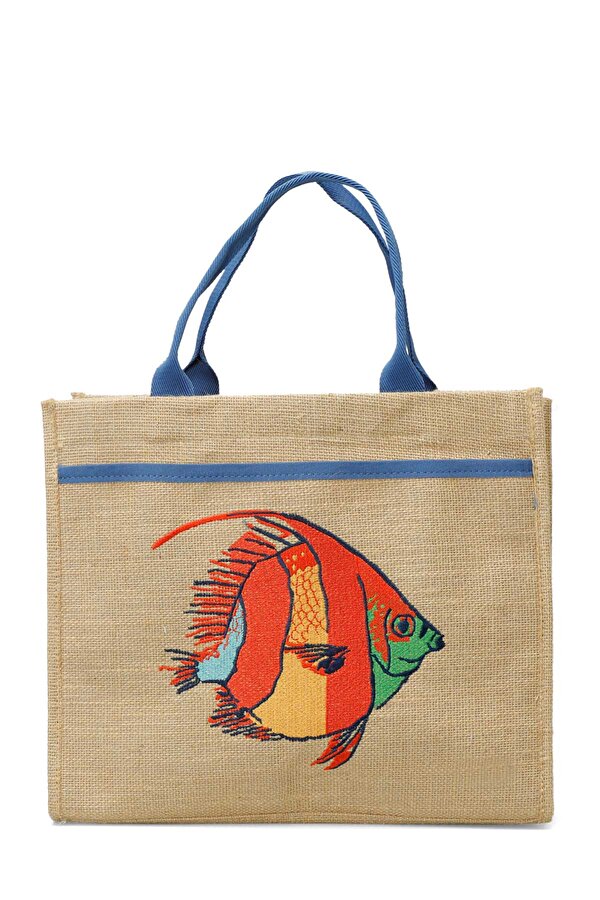 JUT NKS PLJ 5FX Mavi Kadın Plaj Çantası