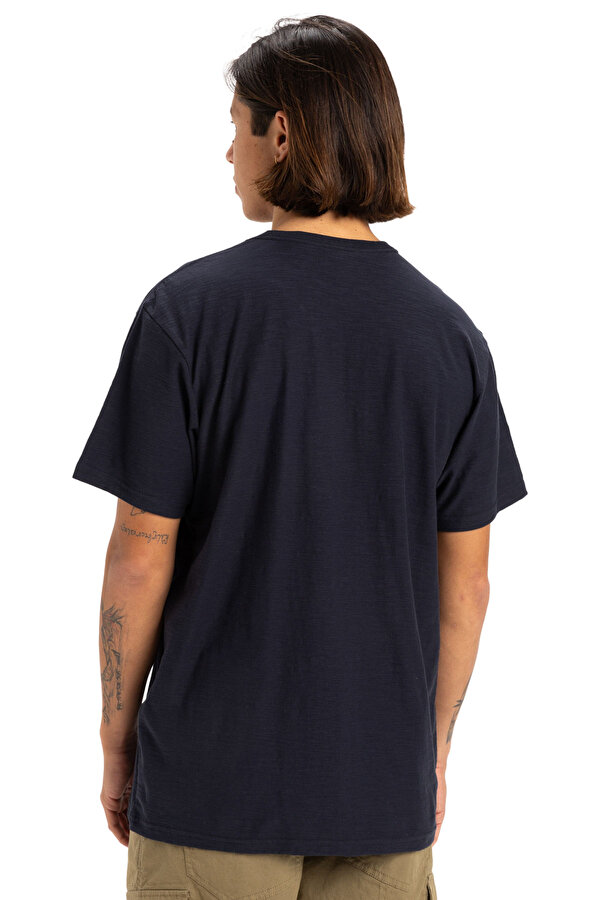 SLUB ROUNDNECK Lacivert Erkek Kısa Kol Gömlek