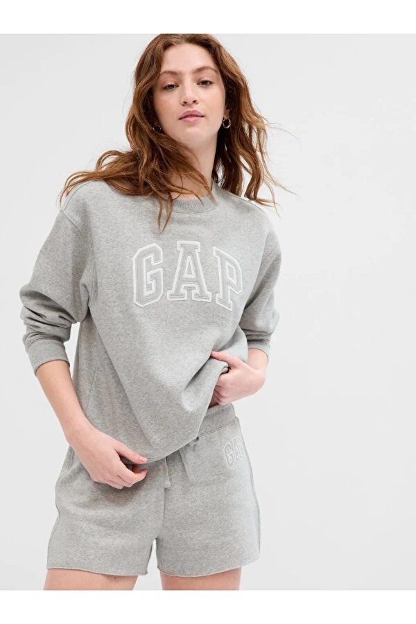 Logo V- Herıtage Crew Bisiklet Yaka Fleece Sweatshirt Kadın Sweatshirt