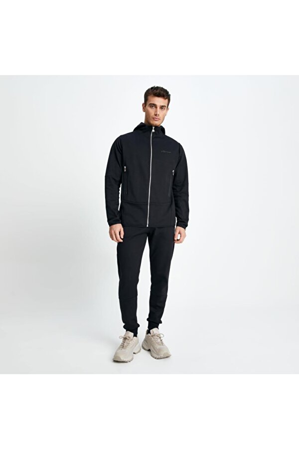 Erkek Sweatshirt Fermuarlı Kapüşonlu Siyah