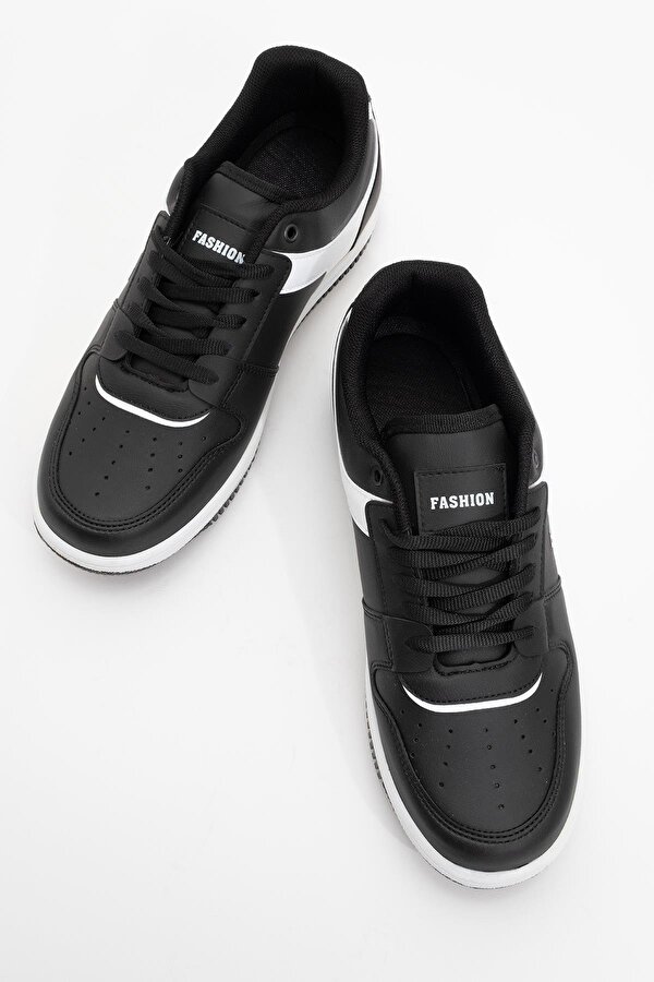 Bağcıklı Erkek Spor Ayakkabı SİYAH BEYAZ