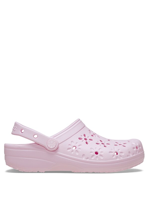 Classic Floral Cut Out Clog Kadın Terlik Pembe