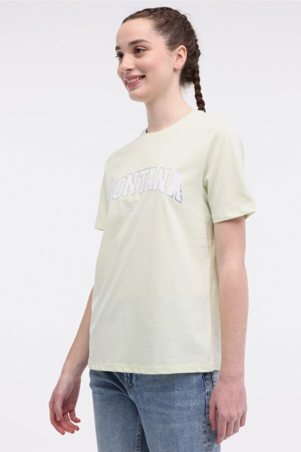 WL MARIANNE 11SSK113 5FX Sarı Kadın Kısa Kol T-Shirt