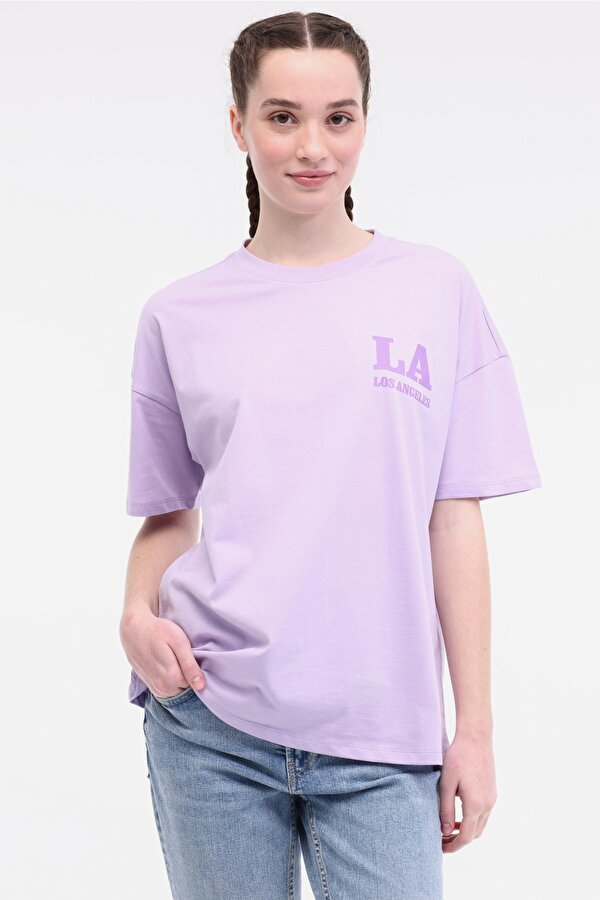 WL MARIANNE 11SSK104 5FX Mor Kadın Kısa Kol T-Shirt