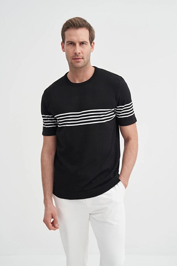 3040 Erkek Bisiklet Yaka Triko T-Shirt