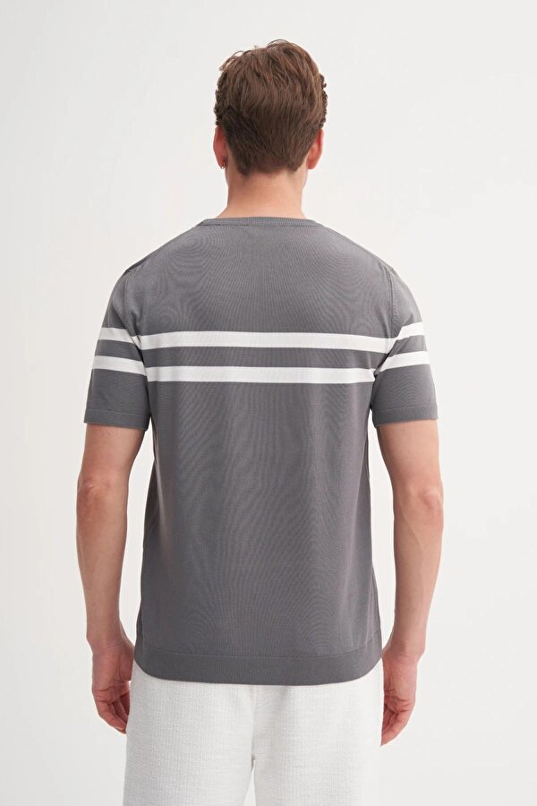 3036 Erkek Bisiklet Yaka Triko T-Shirt