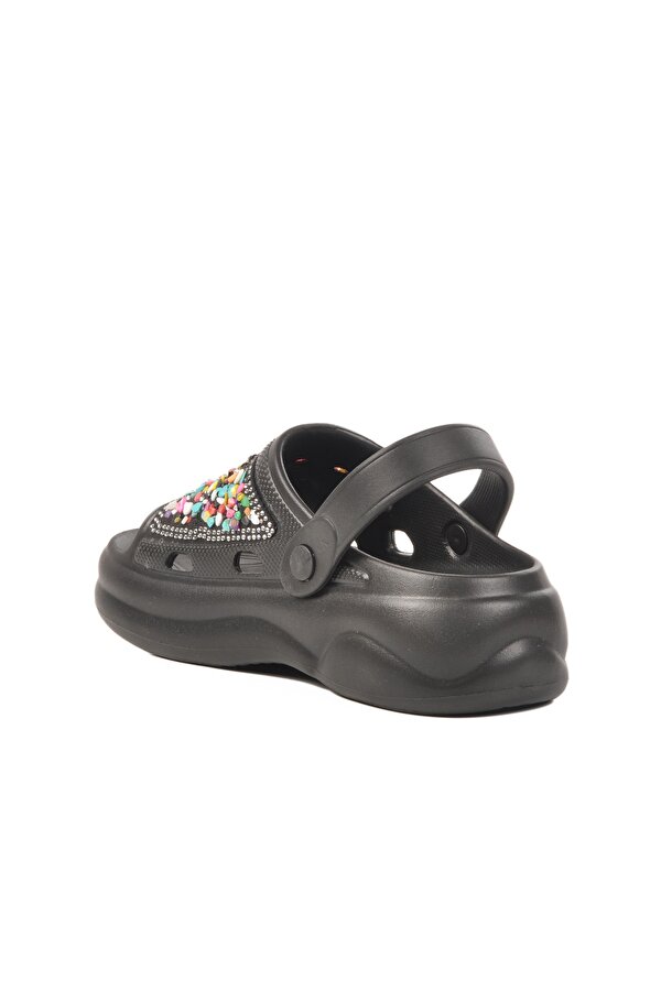 Aspor Siyah İşlemeli Eva Kadın Sabo Terlik