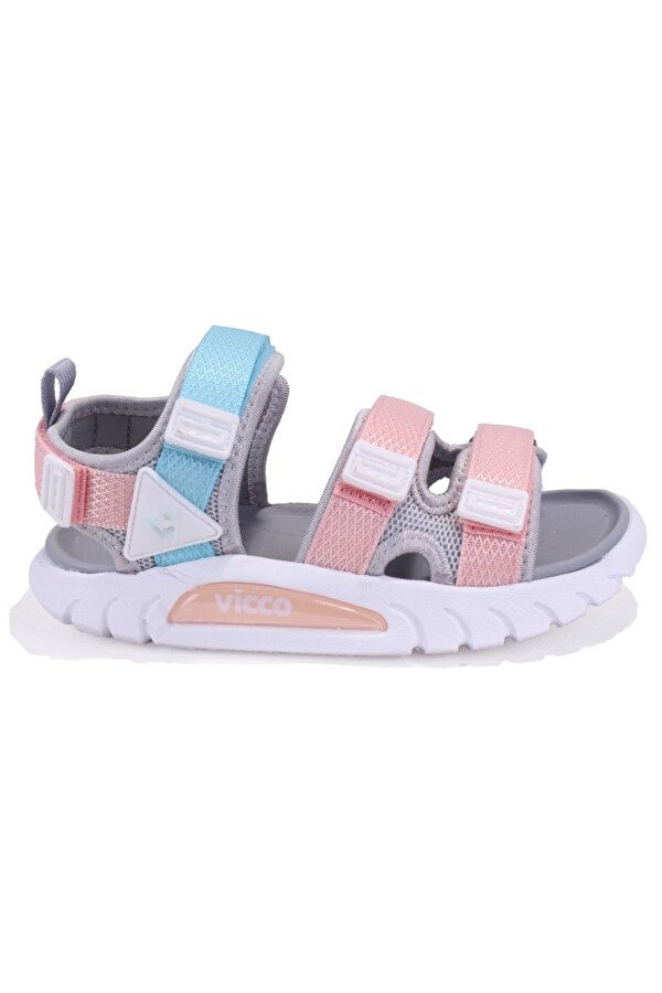 Cube 332F25Y212 Gri Pembe Ortopedik Günlük Kız Çocuk Spor Sandalet