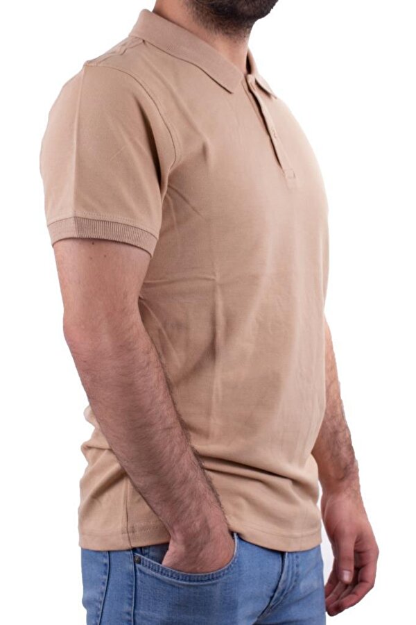 2277 Bej Polo Yaka Erkek T-Shirt