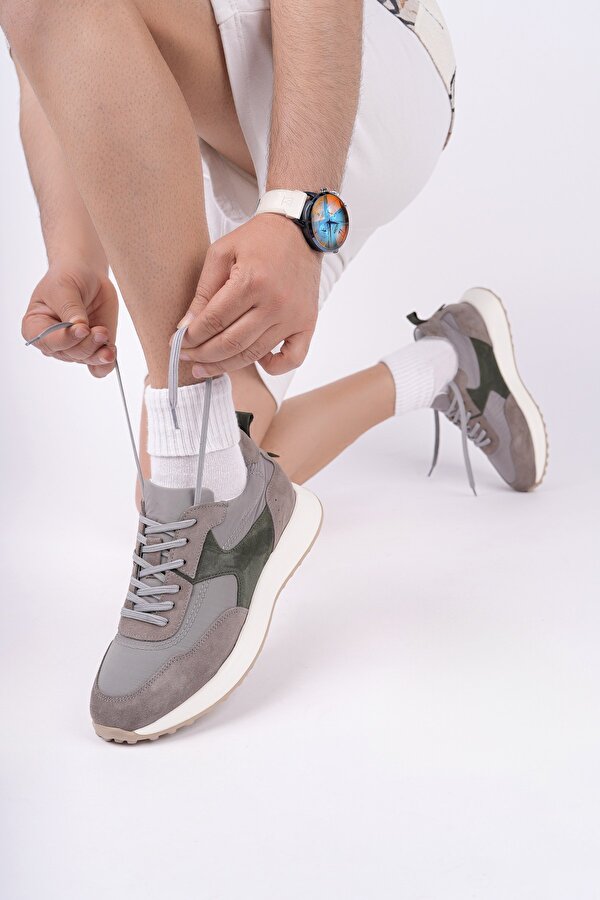 SVENSON Kalın Taban Bağcıklı Hakiki Deri Erkek Günlük Sneaker Spor Ayakkabı
