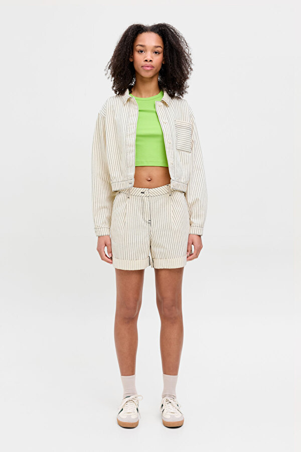 JXMADDY RLX CTN MW SHORTS Beyaz Kadın Uzun Kollu Gömlek