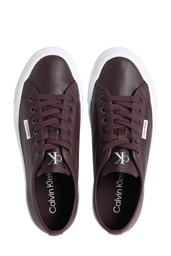 VULC FLATF LACE UP LTH CK Bordo Kadın Sneaker