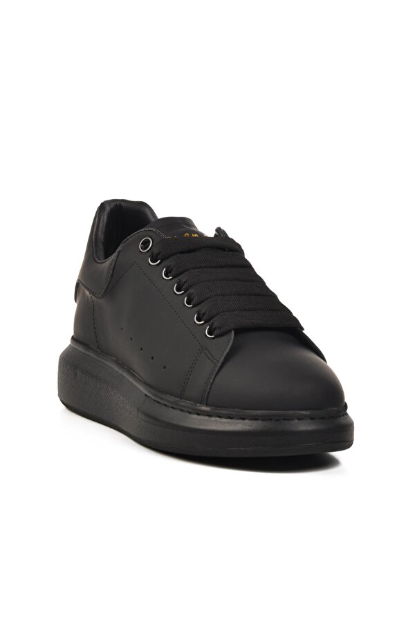 Premium 02028 M Siyah Hakiki Deri Erkek Sneaker