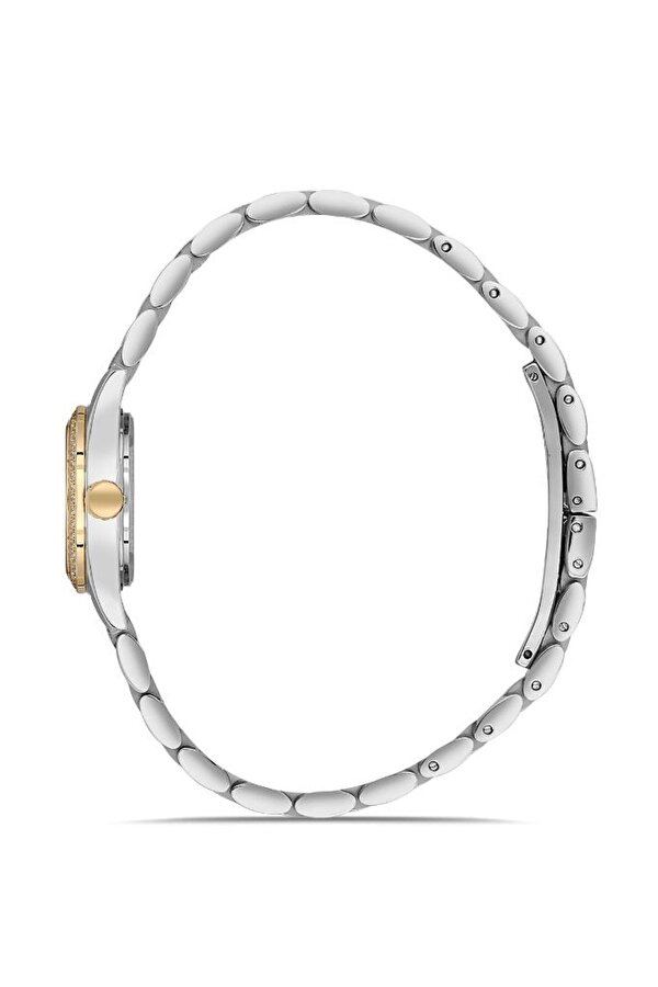 RMS.1.AG1608.04 Minimal Taşlı Tasarım Sedef Kadran Safir Cam Metalik-Altın Renk Kadın Kol Saati