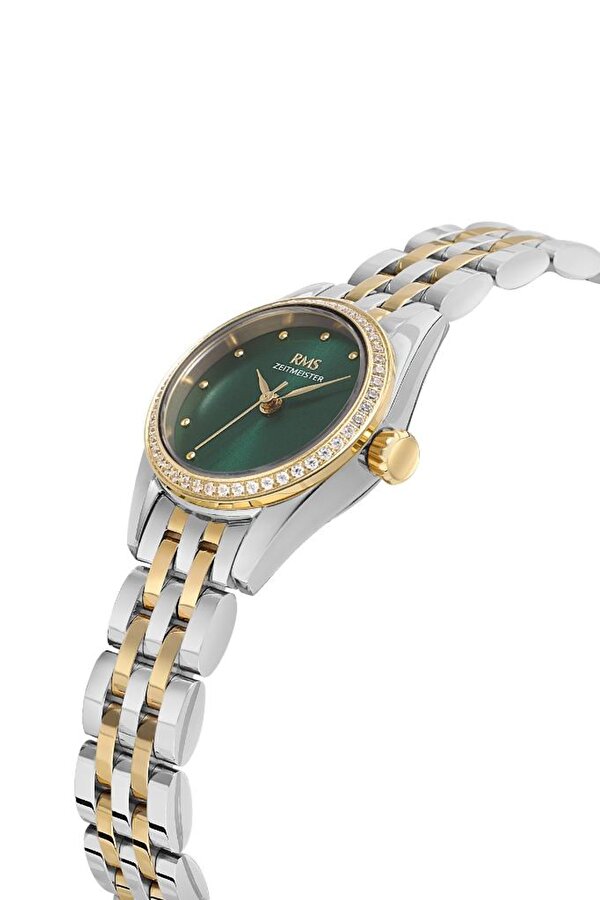 RMS.1.AG1608.04 Minimal Taşlı Tasarım Sedef Kadran Safir Cam Metalik-Altın Renk Kadın Kol Saati