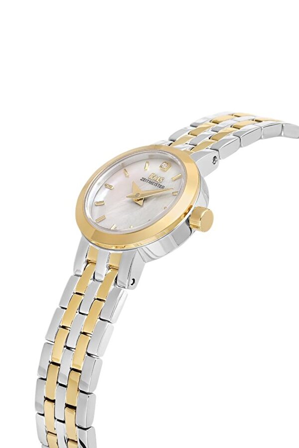 RMS.1.AG1603.05 Minimal Taşlı Tasarım Sedef Kadran Safir Cam Metalik-Altın Renk Kadın Kol Saati