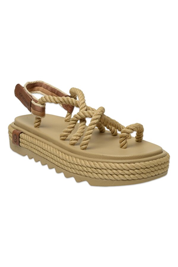 Ibiza Mid Platform Halat Bej Kadın Sandalet