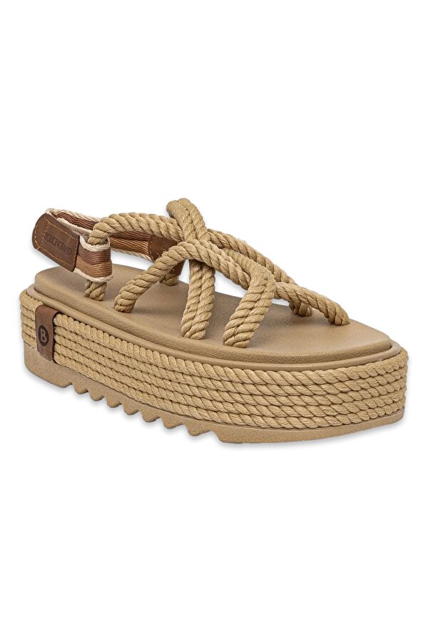Bodrum Chunky Platform Bej Kadın Sandalet