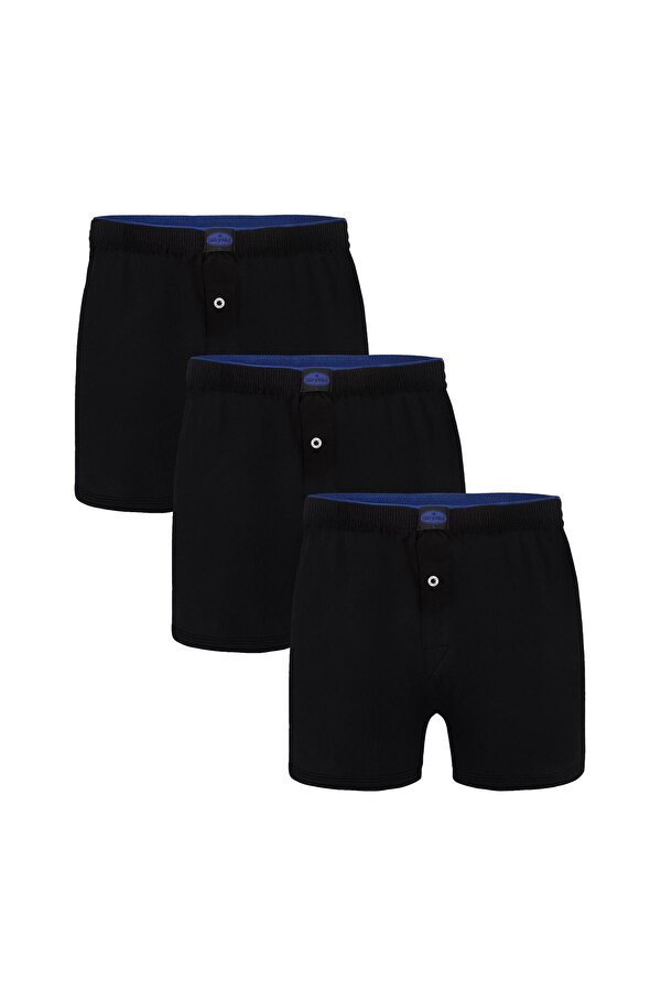 TRANQUILLUS 3 lü Paket Şort Boxer - Siyah