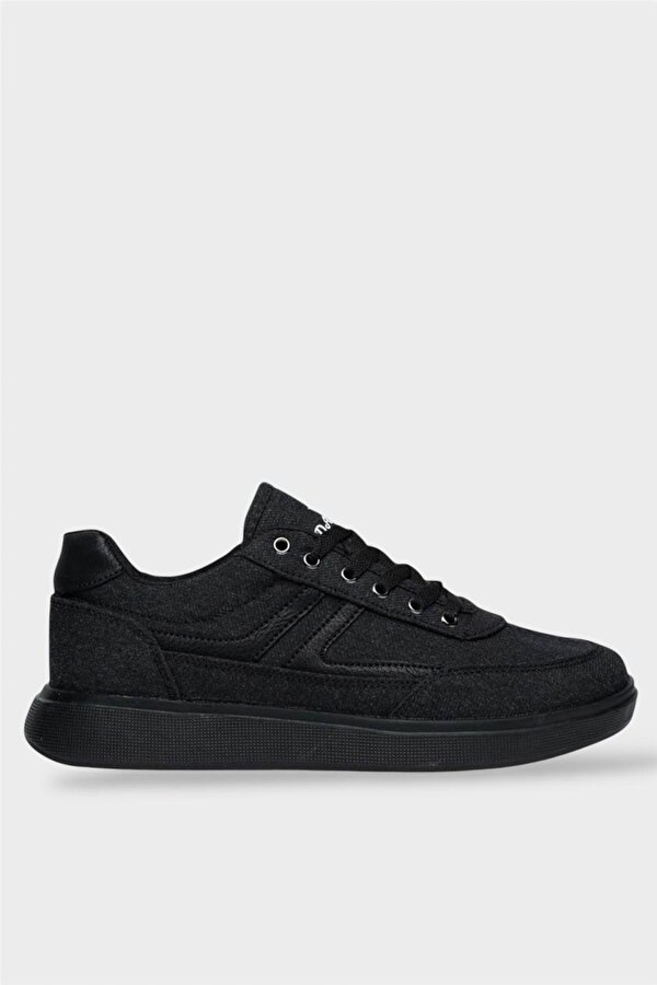 Erkek Keten Gabardin Kumaş Günlük Sneaker Ayakkabı SİYAH