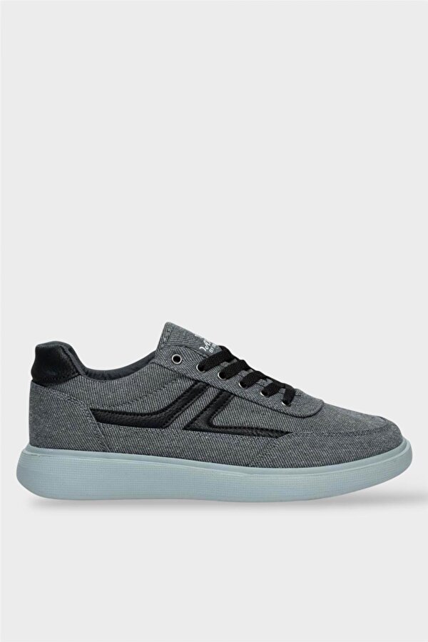 Erkek Keten Gabardin Kumaş Günlük Sneaker Ayakkabı FÜME