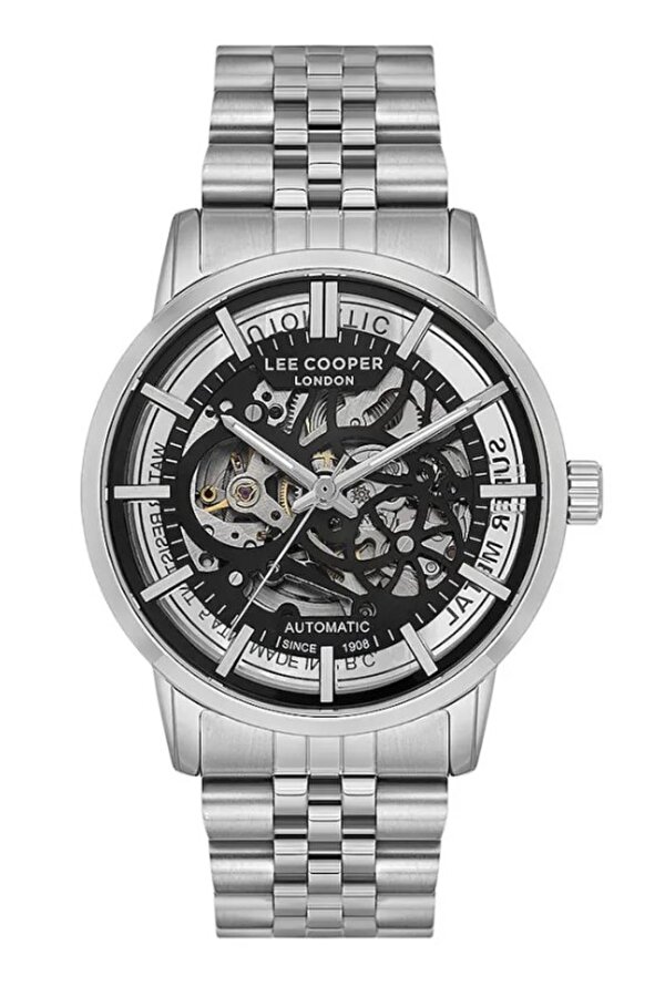 LC08036 Otomatik Mekanizma İskelet Kadran 5 Atm Su Geçirmezlik Metalik Renk Erkek Kol Saati