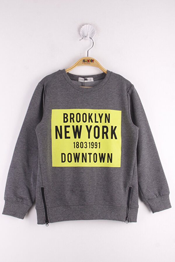 Toontoy Erkek Çocuk Brooklyn Baskılı Fermuar Detaylı Sweatshirt