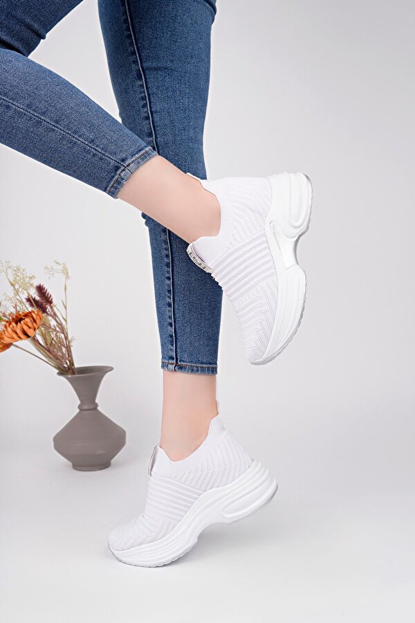 5005 GİZLİ ÖKÇE YÜKSEK TABAN TRİKO SNEAKER AYAKKABI