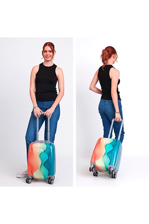 Minik Boy Çocuk Valizi Renkli Desenli 16762