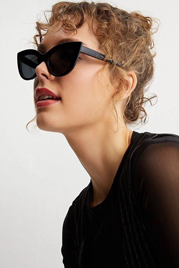 Kadın Buse Cat Siyah Şık Trend Güneş Gözlüğü Buse-9123