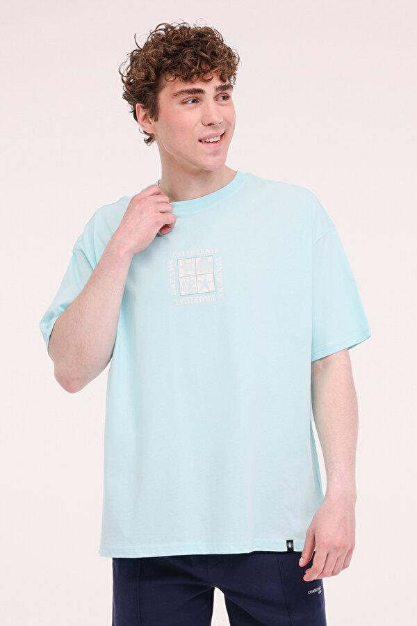 ML JON 11HL113 5FX Turkuaz Erkek Kısa Kol T-Shirt