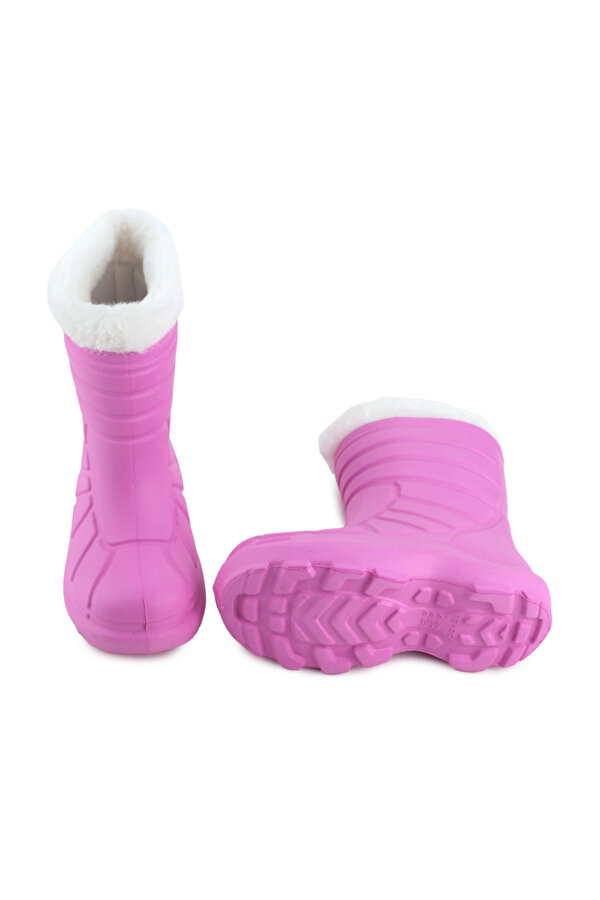 Kız Çocuk Kışlık Boğazdan Peluşlu İçi Sıcak Astarlı Su Geçirmez Yağmur Kar Bot Çizme