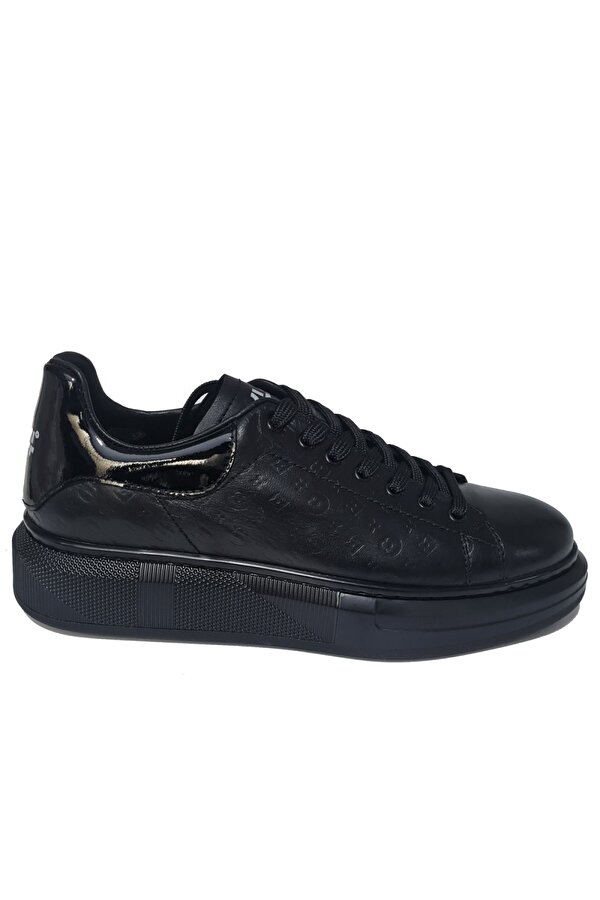 Bağcıklı LV Model Baskılı Kalın Düz Taban Sneaker Ayakkabı 21006