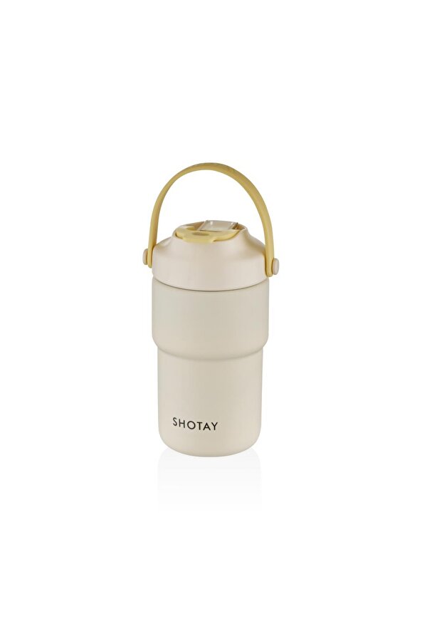 Askılı Mug Çelik Bardak 450Ml Krem