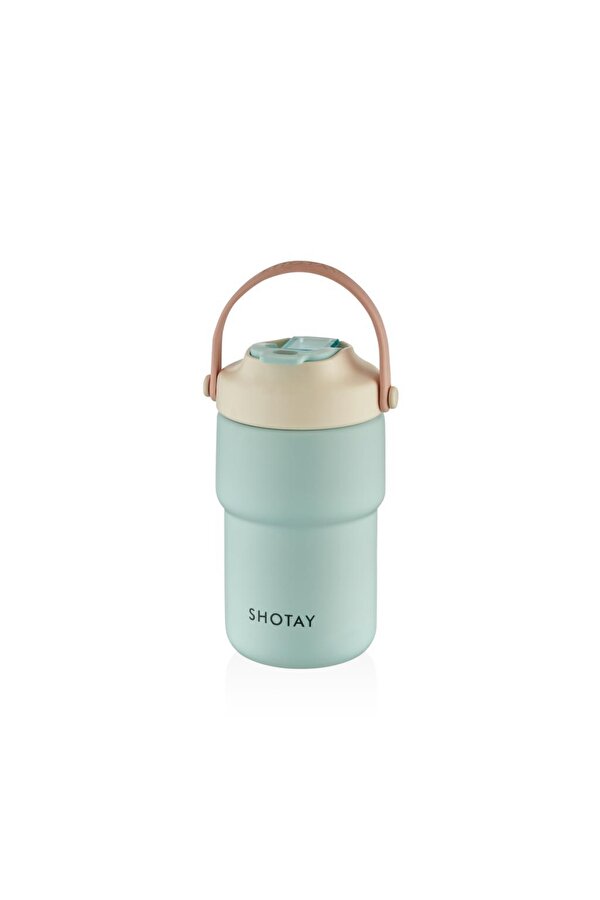 Askılı Mug Çelik Bardak 450Ml Pastel Mavi