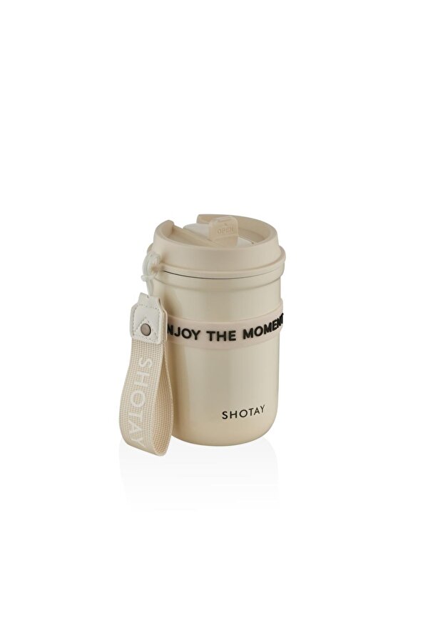 Strow Çelik Termos Mug 410Ml Krem