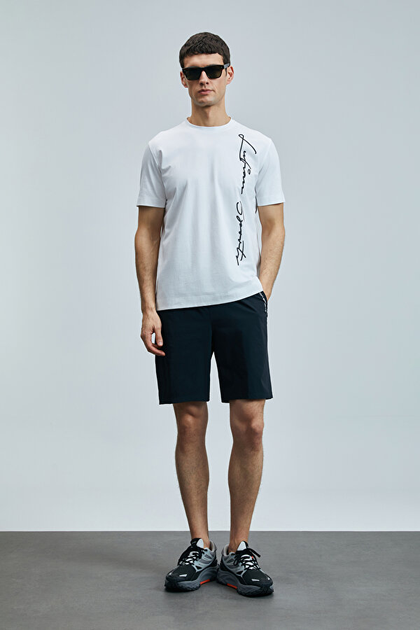 Erkek Justın Modern Grafik T-Shirt 111020231 Beyaz