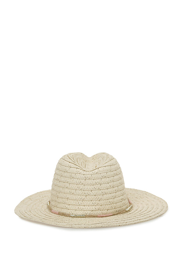 BONCUK STRAW-W 5FX Krem Kadın Hasır Şapka