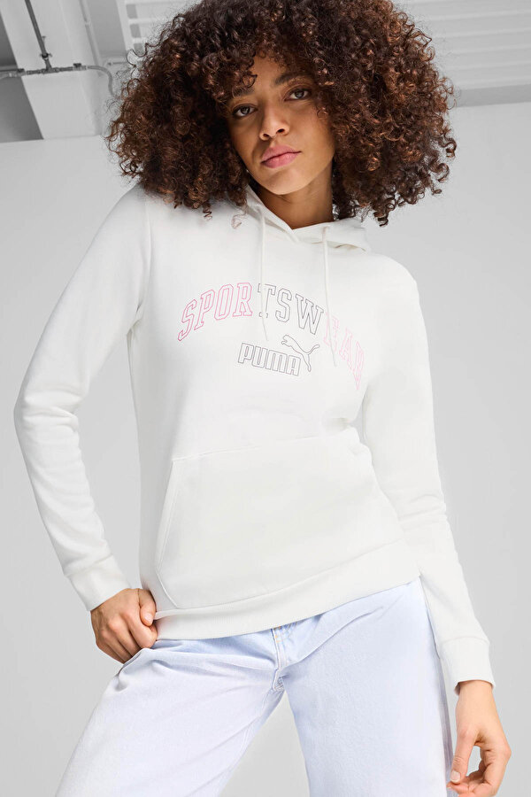 ESS+ LOGO LAB Hoodie FL Beyaz Kadın Sweatshirt - 2. Ürüne %50 İndirim